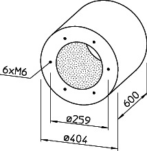 Helios RSD 225/600 Rohrschalldämpfer für Flanschanschluß
