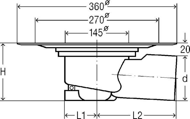 Viega Advantix Bodenablauf Grundkörper 100 mm (DN100) Kunststoff grau 4955.25