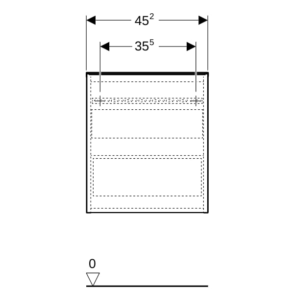 Geberit Acanto Seitenschrank mit 1 Schublade i.Schubl., 45,2x52x47,5cm lava/Glas lava