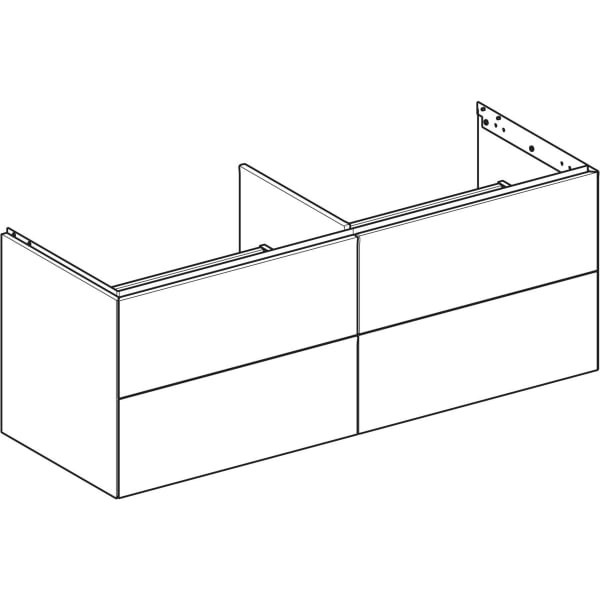 Geberit ONE Unterschrank für WT/-Platte 4 Schubl., 133,2x50,4x47cm, greige matt