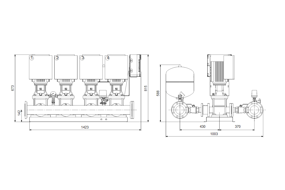 GRUNDFOS Druckerhöhungsanlage Hydro Multi-E 4 CRIE 10-1 U2 A-A-A-A-A