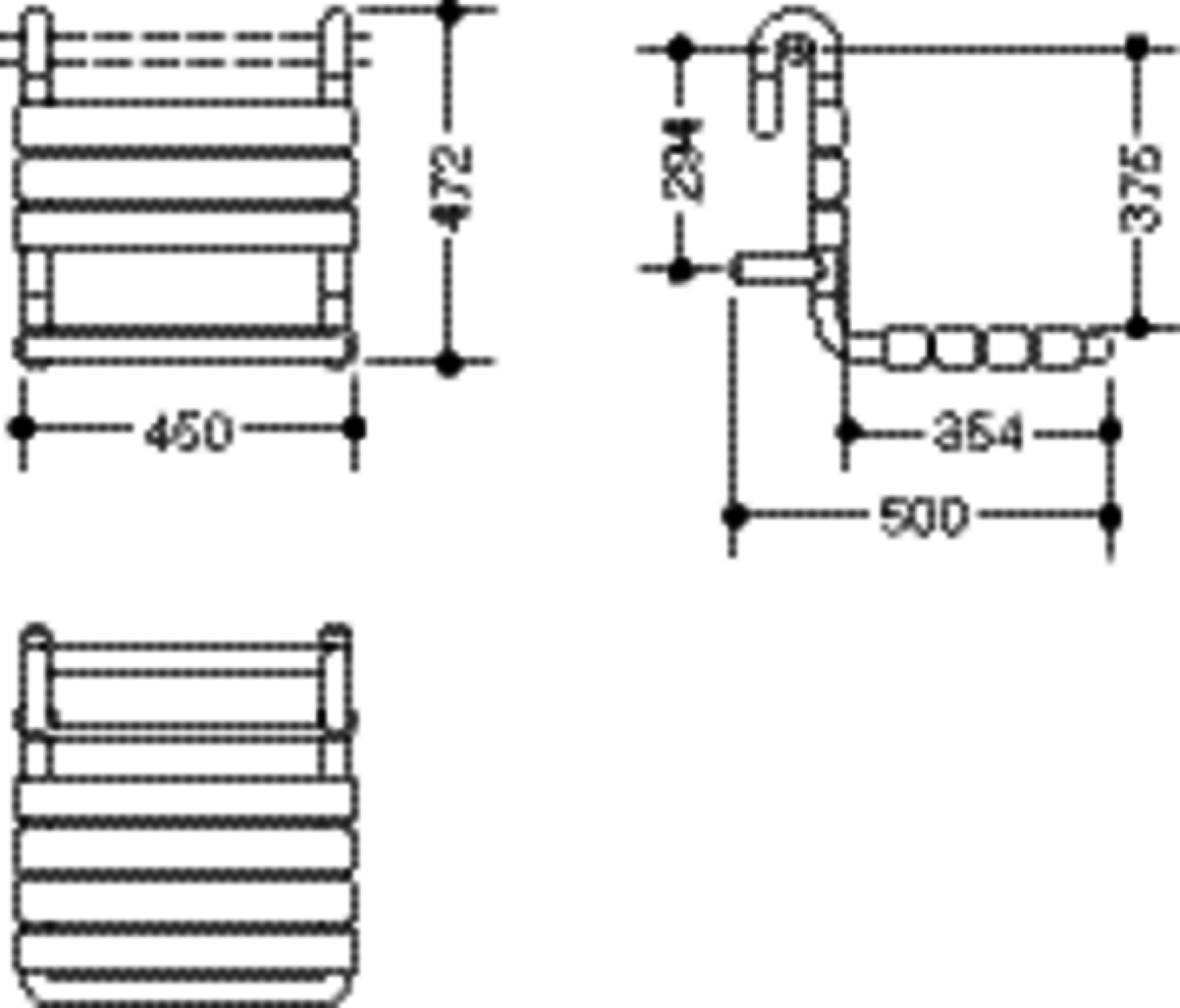 HEWI Einhängesitz Ser 801, matt, B:450 mm, H:472 mm, T:500 mm anthrazitgr