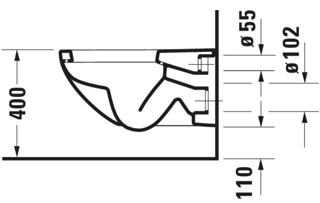 DU Wand-WC Architec 575 mm Tiefspüler, Durafix, weiß