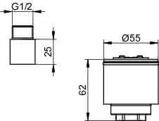 KEUCO Verlängerung Armaturenzubehör 59916, Set, 25 mm für Grundkörper 59916