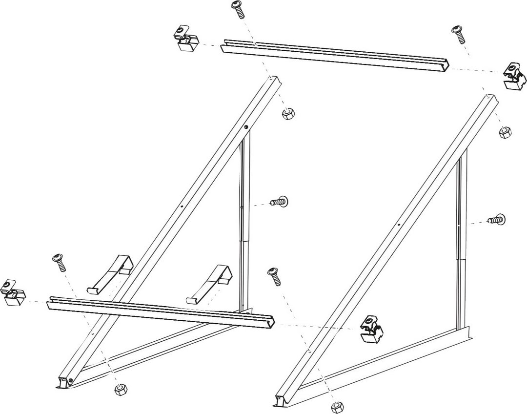 BOSCH Zubehör Flachkollektoren WMT 4 Flachdachständer Erweiterungsset senkr.