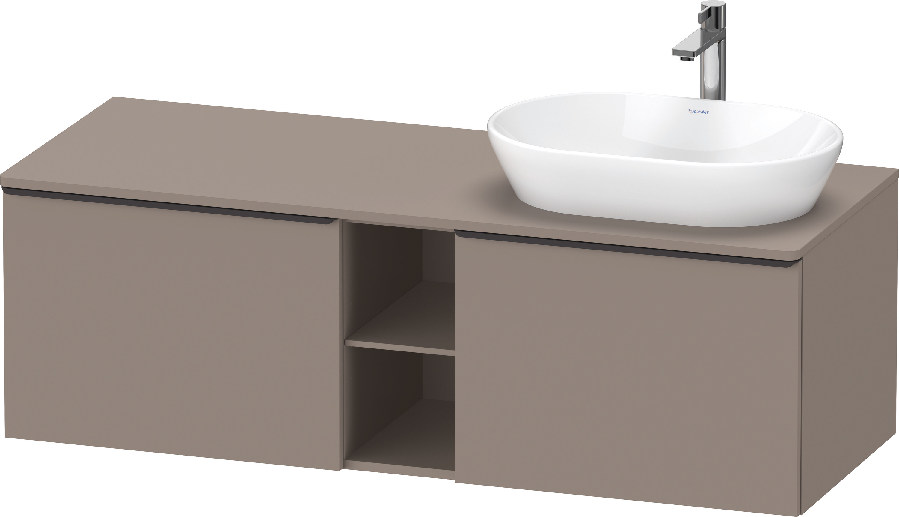 Duravit D-Neo,Kons-WTU,R,AZ:2,Fä:2,Gr:D.Schw. 1400x550x459mm,Wdh,Basalt Matt, Dekor