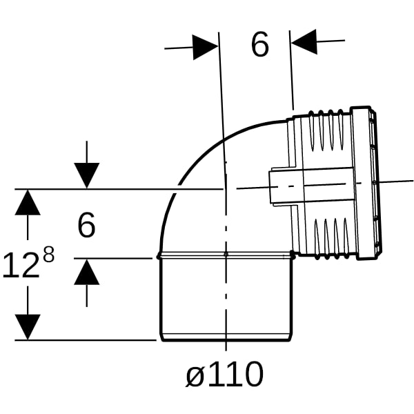 Geberit Silent-PP Bogen 87,5Gr d110