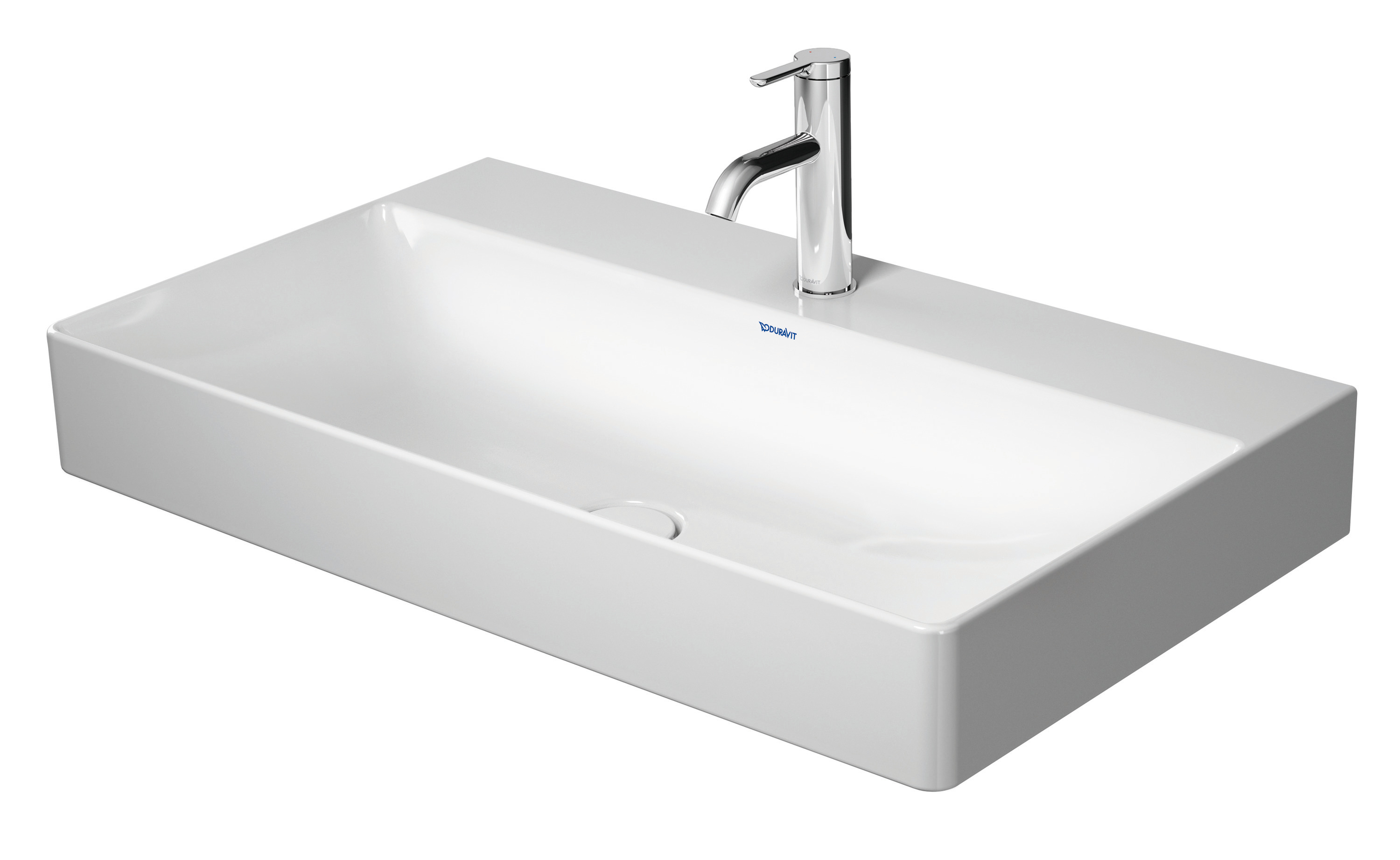 DU Möbelwaschtisch DuraSquare 800mm o. ÜL, mit HLB, 1 HL, weiß