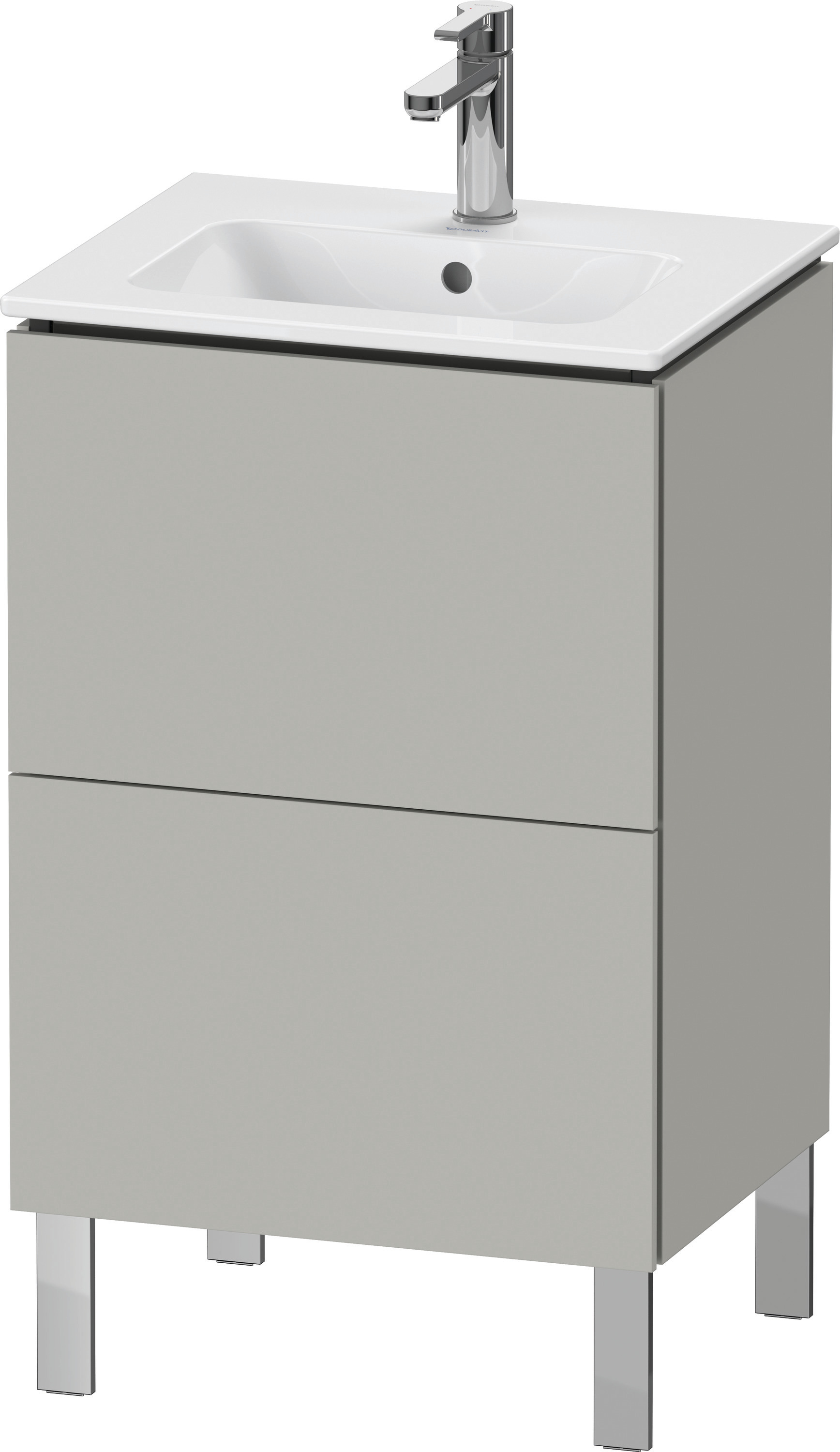 Duravit WTU L-Cube bodenstehend, 2 Auszüge 704x520x421mm, Betongrau Matt