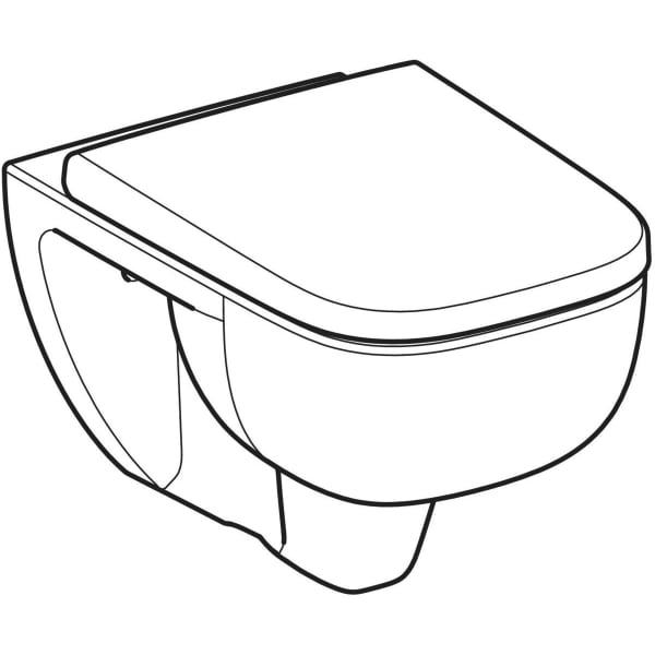Geberit Renova Plan Set WWC-Tiefspüler TurboFlush, WC-Sitz, T:54cm, weiß, Tect
