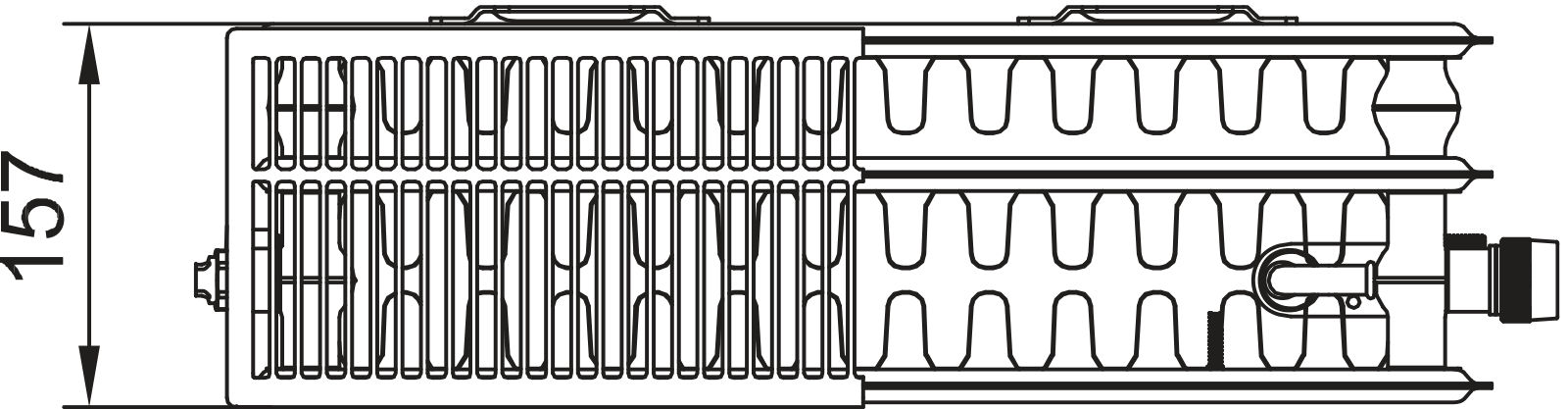 Kermi x2 Plan-V T33 505x157x1305 QN2503, RAL9016, 10bar, Vent.re,m.Abd,BK