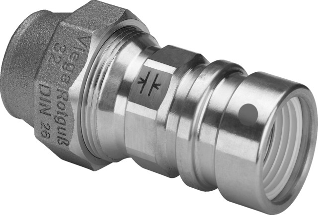 Viega Übergangsstück mit SC Geopress 9613.4TW in 50x50mm Rotguss