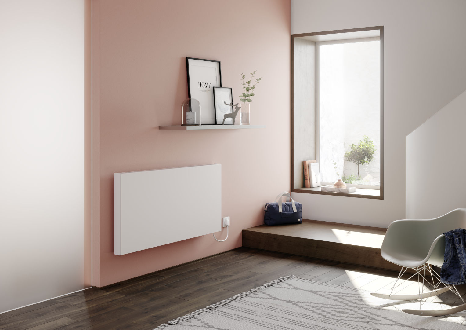 Kermi E-Panel Plan T21 600x74x1000 max.P 1250, RAL9016, SK2, li, m.Stecker