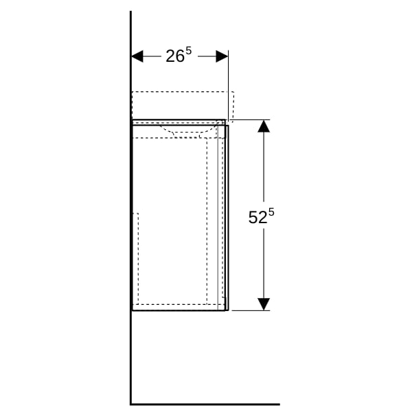 Geberit Xeno2 Unterschrank f. Handwaschbecken mit einer Tür, 38x52,5x26,5cm, weiß