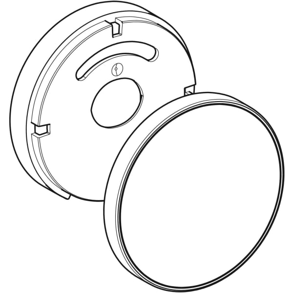 Geberit Split Betätigungsrosette f. BW-Ablauf mit Drehbet. u. Zulauf, weiß/hgl.verchr.