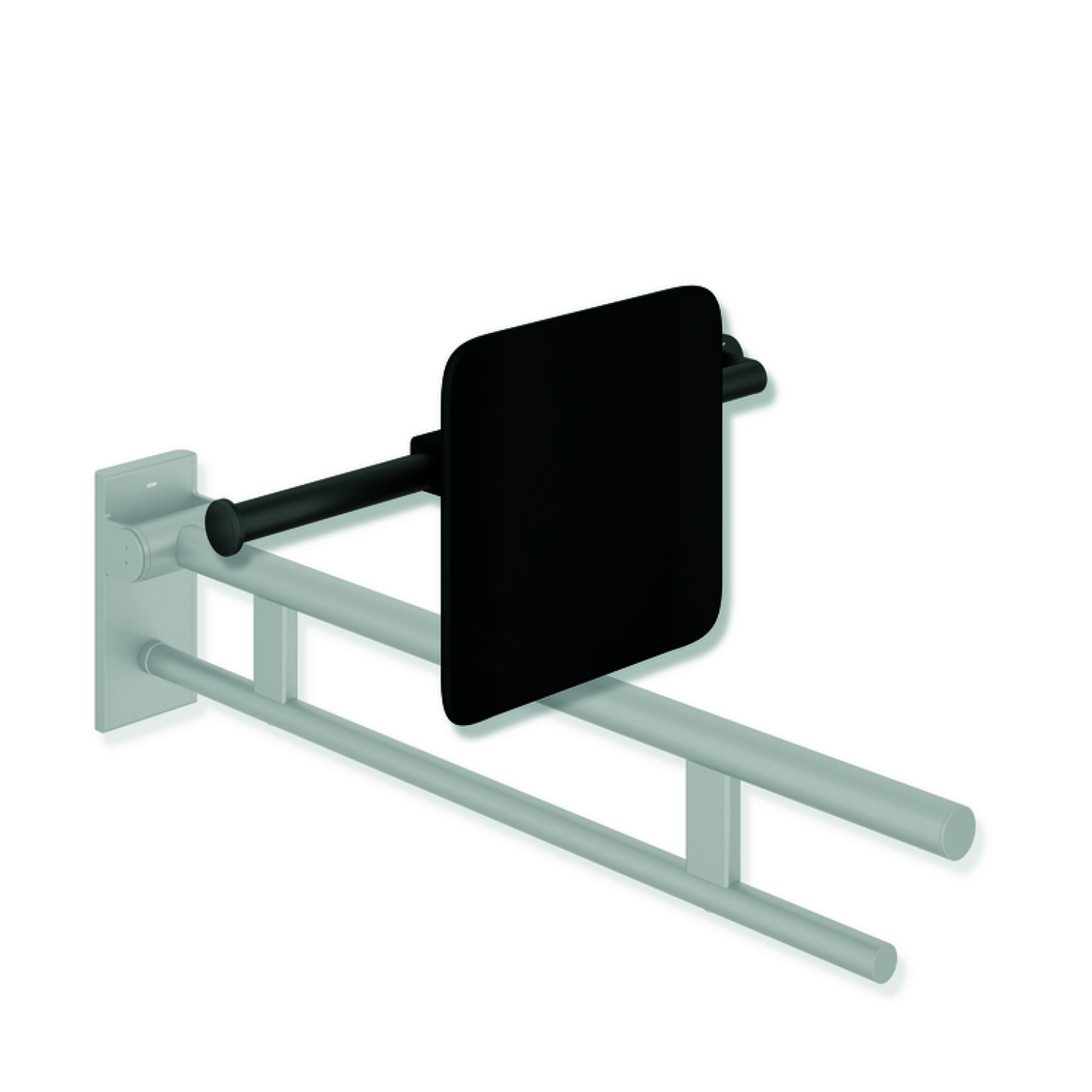 HEWI Rückenst., Sys 900, T:150, li Wand, re SK-Griff (A),plvb dgrau tiefmatt