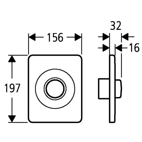 GROHE Deckplatte 43193 mit Druckknopfbetätigung edelstahl