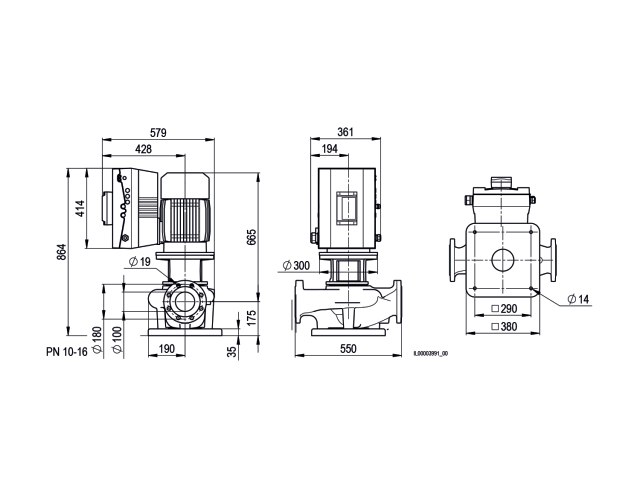 BIRAL Inline-Pumpe VivarA M 100-36 550