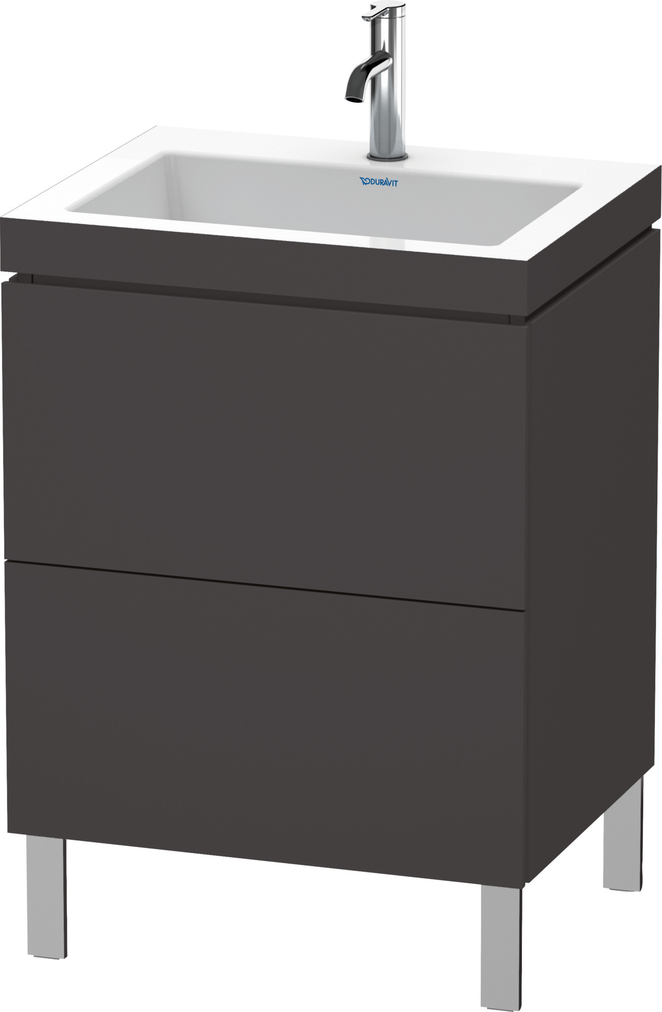 Duravit WTU L-Cube m. Vero Air 698x600x480mm 1 HL, 2 Auszüge, Graphit Supermatt