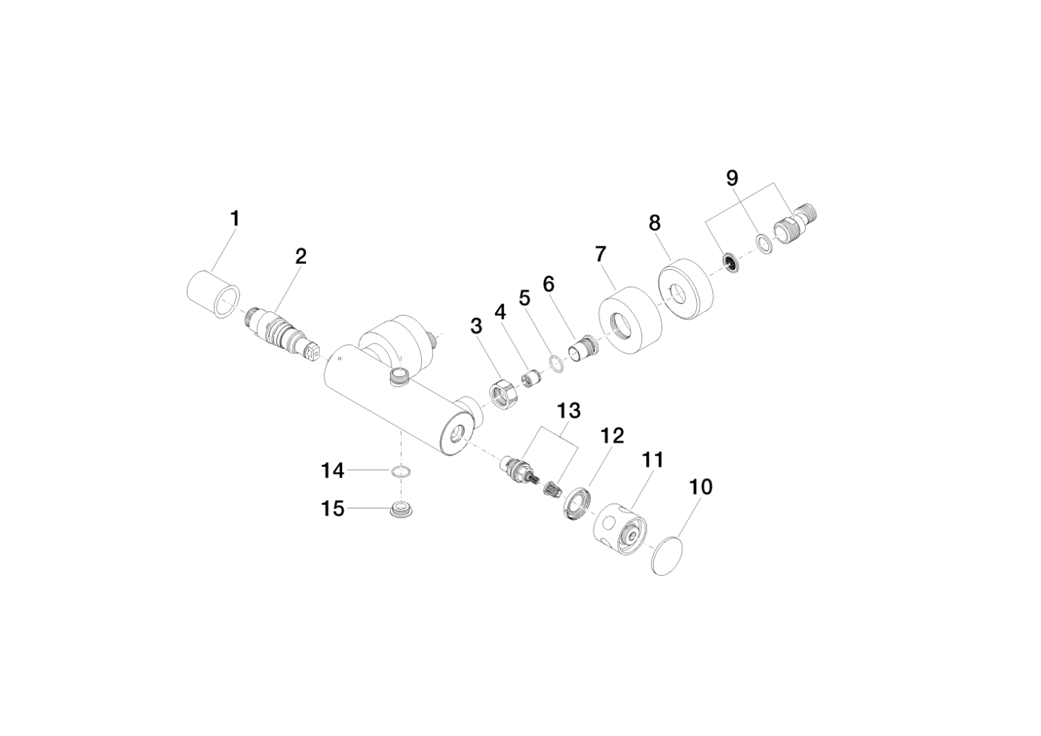 DO Anschluss für Brausethermostat Wand ET 04170104401 315 x 85 x 210 mm Chrom