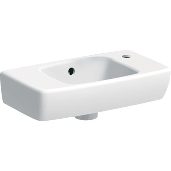 Geberit Renova Compact HWB, verk.Ausld.,Ablg. 45x25cm, Hl.re, m.Ül., weiß, KeraTect