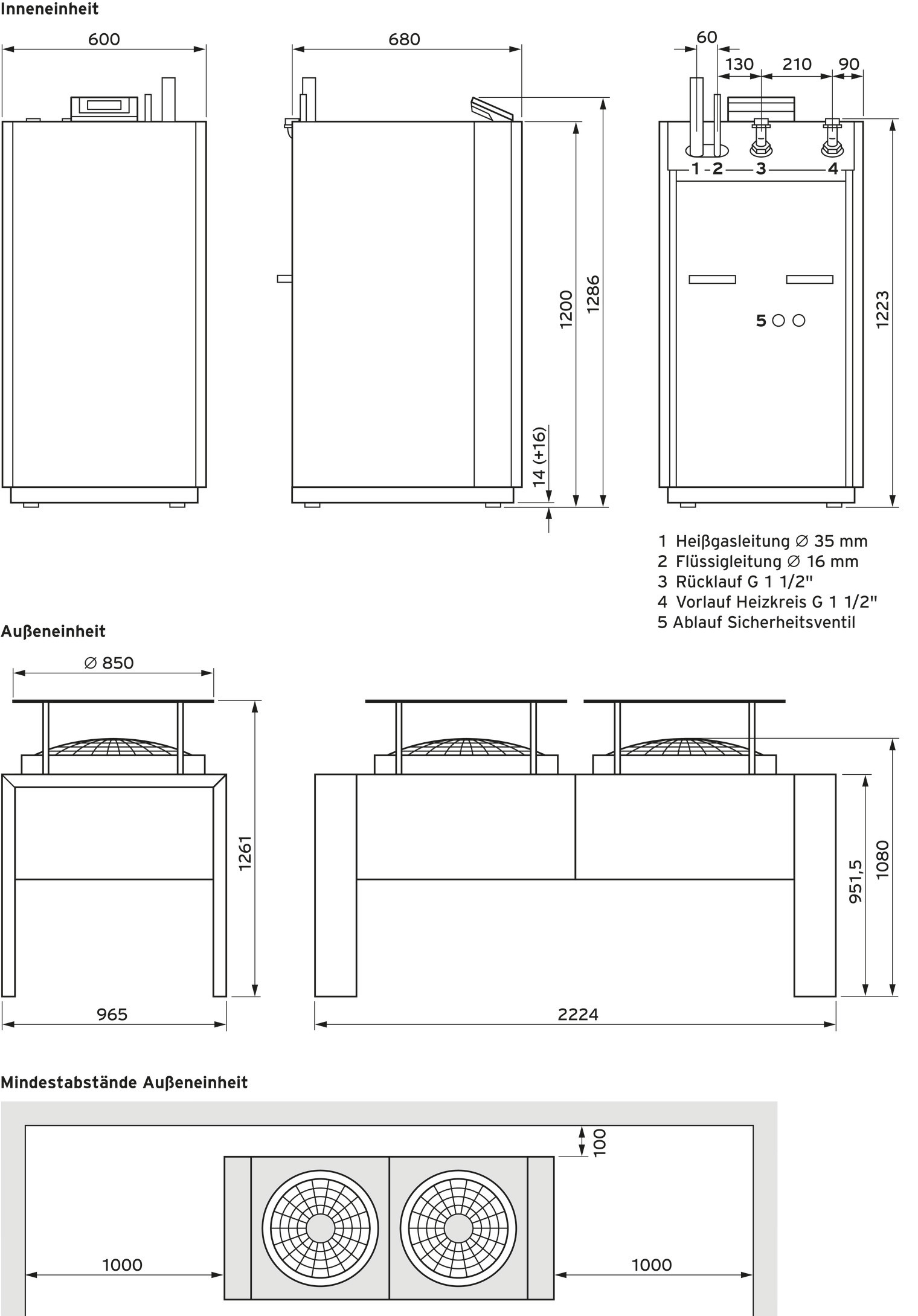 Vaillant aroTHERM perform VWL 185/3 IS S1 mit VWL 185/3 AS