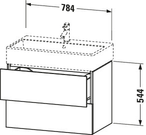 DU WTU L-Cube 544x784x459mm 2 Schubkästen, Weiß Matt