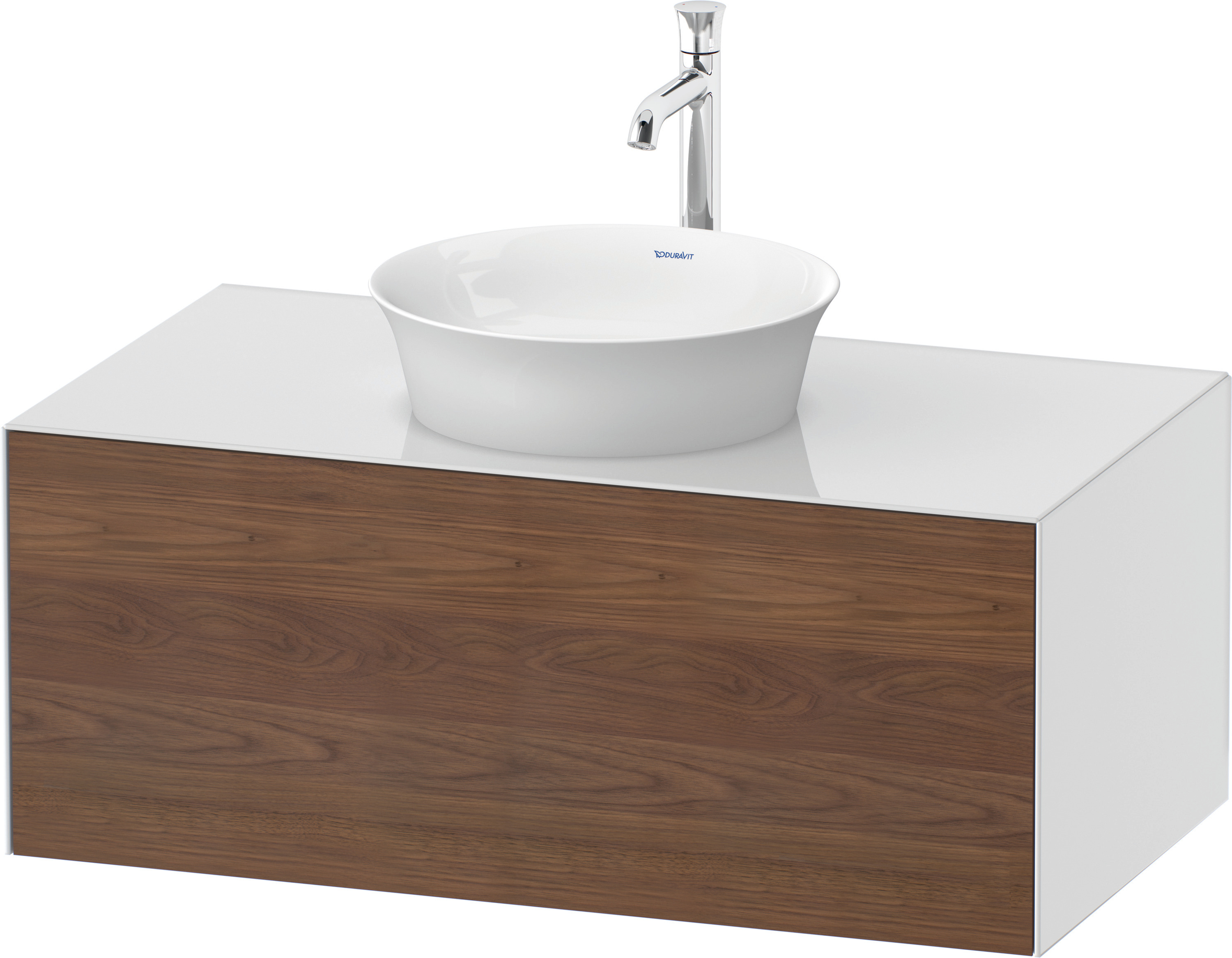 Duravit WTU White Tulip wandhängend,1 Auszug 408x1000x550mm,A.Nussb.M/Weiß Hochglanz
