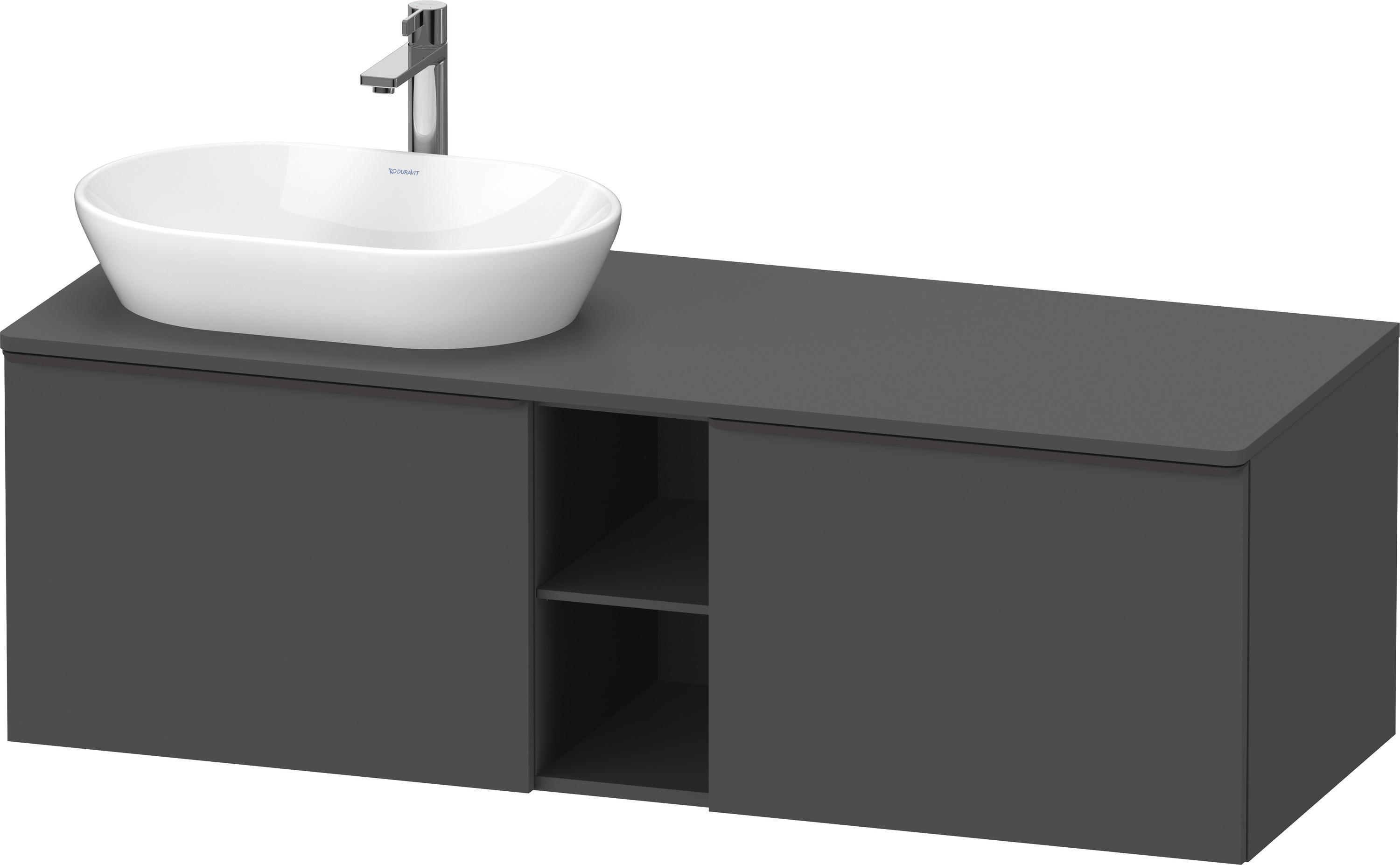 Duravit D-Neo,Kons-WTU,L,Az:2,Fä:2,Gr:D.Schw 1400x550x459mm,Wdh,Graphit Matt, Dekor
