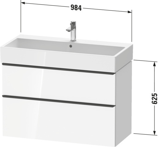 Duravit D-Neo WTU,Ausz:1,Schubk:1,GR:Edelst.G 984x442x625mm,Wandh,Nussb.Dkl.Matt,Dek.