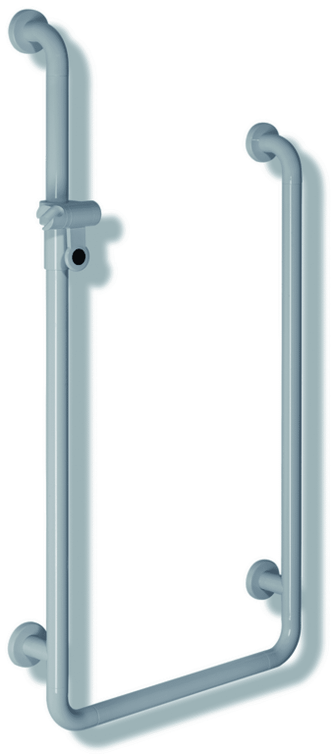 HEWI Duschhandlauf U-Form Ser 801, d:33, AM1:1100,A2:900,W1:500 reinweiß