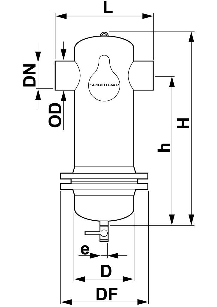 Spirotech Schlammabscheider SpiroTrap Demont. Hi-flow,DN 80, Schweißst.,10 bar,110 Gr