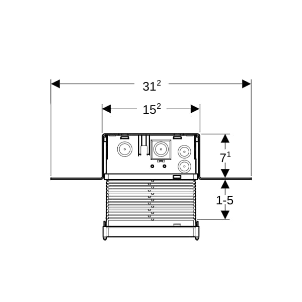 Geberit Rohbauset, zu Geberit WT-Armaturen Standmontage, mit UP-Funktionsbox