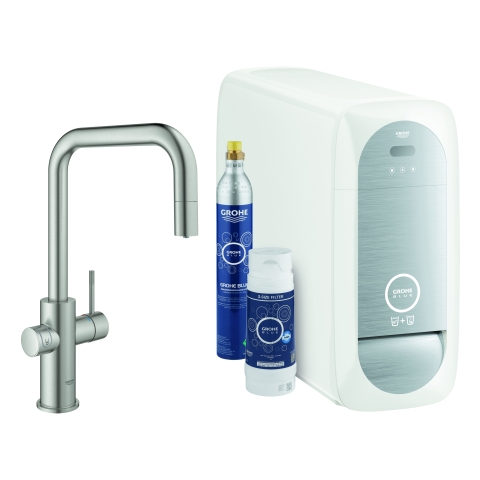 GROHE Starterkit GROHE Blue Home 31543 auszb. Mouss. BT/WIFI U-Ausl. supersteel