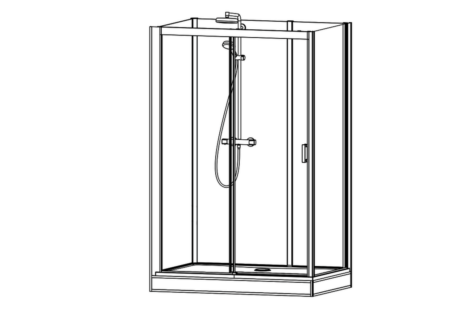 Roth Komplettdusche Vinata Spirit Eck Hoch weiß 1360x877 ESG klar