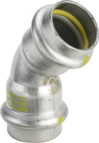 Viega Bogen 45 Grad SC Sanpress Inox G 0226 für Gas in 15mm Edelstahl