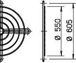 Helios SG 560 Schutzgitter zu Rohrflansch