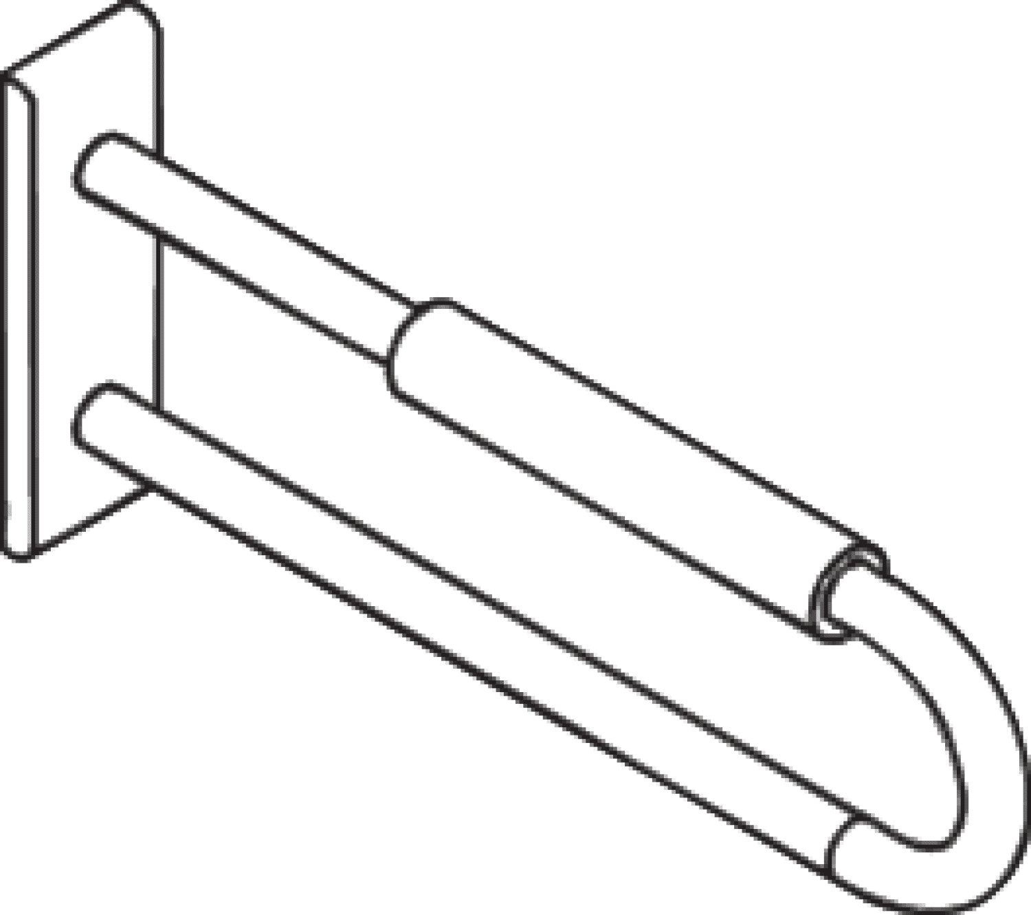 HEWI Wandstützgriff Ser 801, L:600mm, mit Armpolster stahlblau