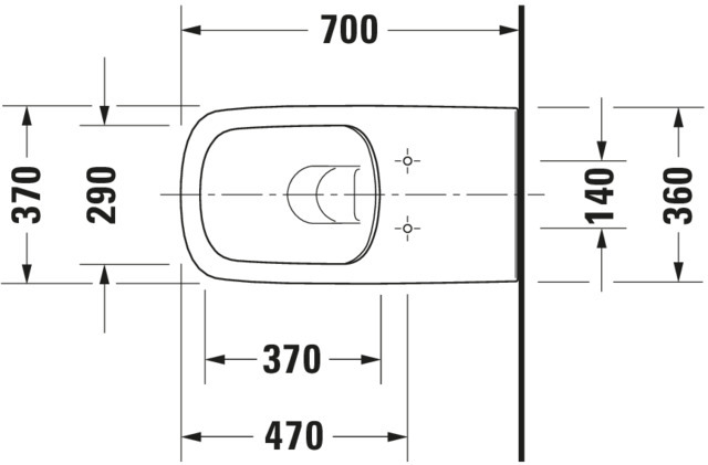 DU Wand-WC DuraStyle Vital 700 mm Tiefspüler,rimless,Durafix,weiß,HYG