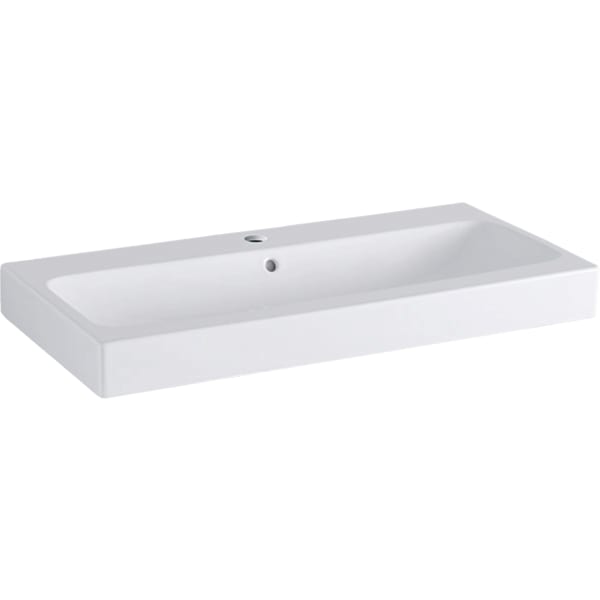 Geberit iCon Waschtisch, 90x48,5cm m. Hl., m. Ül., weiß, KeraTect Geberit iCon Waschtisch, 90x48,5cm m. Hl., m. Ül., weiß, KeraTect