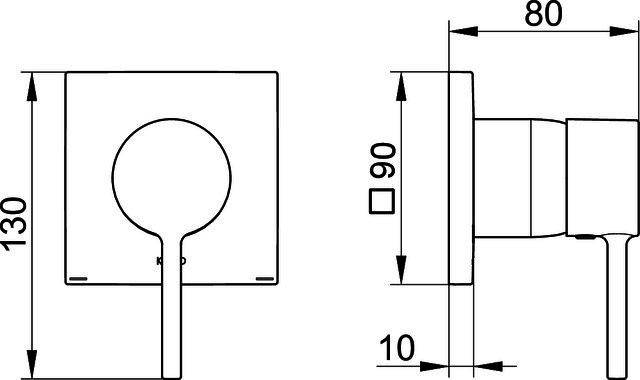 KEUCO EHMmischer UP DN15 IXMO 59551 m.eck. Rosette/Soft verchr.