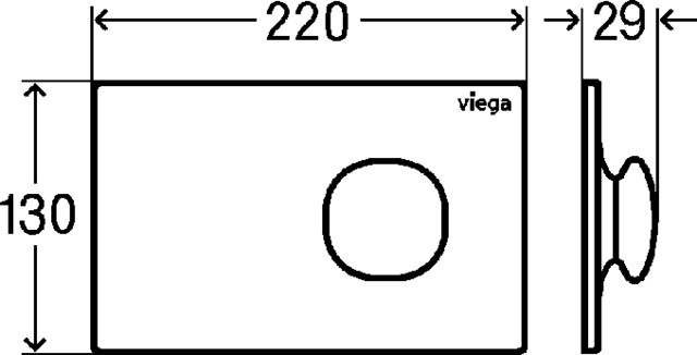 Viega WC Betätigungsplatte VfM 202 8622.1 aus Metall in verkehrsweiß