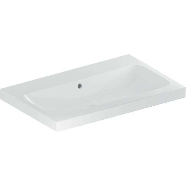 Geberit iCon Light Waschtisch 75x48cm ohne Hahnloch, mit Ül., weiß, KeraTect