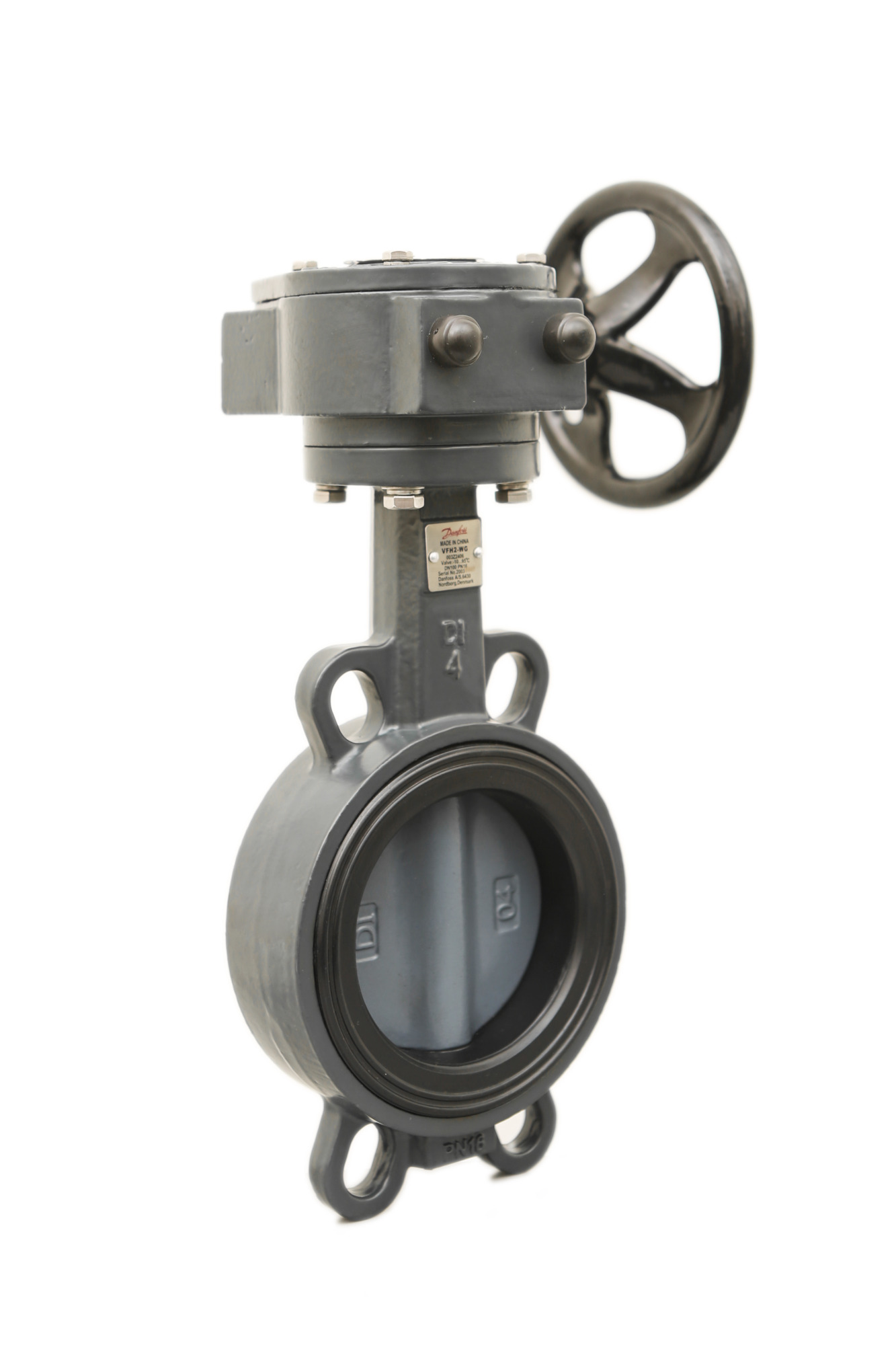 Danfoss VFH2-WG DN100 Hand-Absperrklappe Zwischenflansch Schneckenrad kvs=569