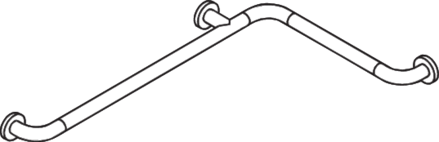 HEWI Dusch-Wannenhdl. Ser 801 d:33, W1:762mm, W2:474mm stahlblau
