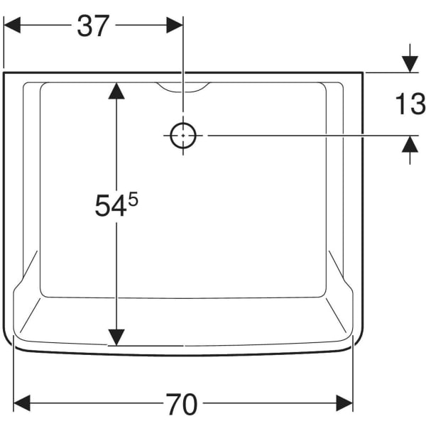 Geberit Publica Garda Mehrzweckbecken 74x35x58,5cm, mit Überlauf, weiß