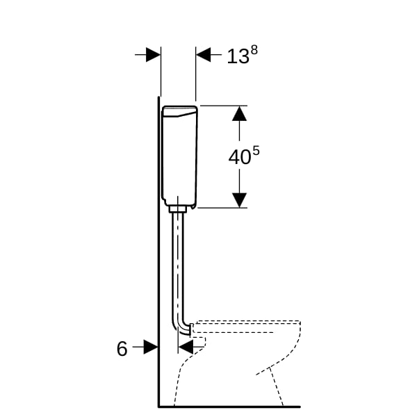 Geberit AP140 AP-Spülkasten 2-Mengen-Sp halbh. WA hinten Mitte, bahamabeige