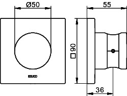 KEUCO Wandbrausehalter IXMO 59591, verchromt, Rosette eckig