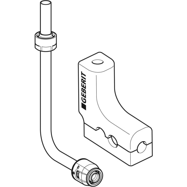 Geberit PushFit Metallrohranschlussbogen 90Gr mit Anschlussverschraubung d20-15 L30