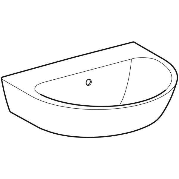 Geberit Renova Waschtisch, 55x45cm o. Hl., m. Ül., weiß, KeraTect